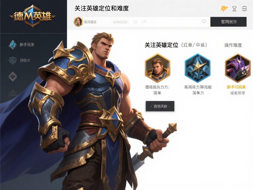 LOL官网首页英雄详解,助你找到最适合的角色 关注英雄定位和难度:官网会明确标注每个英